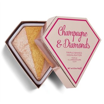 I Heart Revolution, Triple Baked Highlighter, potrójny rozświetlacz Champagne & Diamonds, 10 g - I Heart Revolution