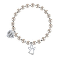 I KOMUNIA ŚWIĘTA Bransoletka z Aniołem serce srebro GRAWER