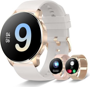 Iaret Damski smartwatch, Bluetooth Calls, 1,32" HD iOS Android Smart Watch z asystentem głosowym Powiadomienia o wiadomościach, 20 trybów sportowych krokomierz pulsometr SpO2 sen - KTime