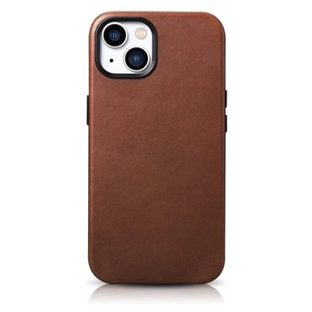 iCarer Oil Wax Premium Leather Case skórzane etui iPhone 14 Plus magnetyczne z MagSafe brązowy (WMI14220703-RB) - iCarer