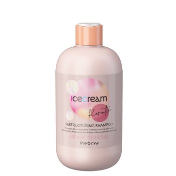 Ice Cream Keratin, Restrukturyzujący szampon do włosów, 300 ml - Inebrya
