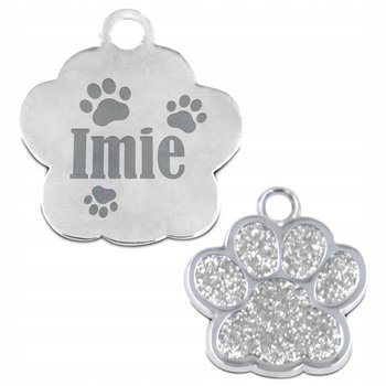 Identyfikator Adresówka Łapka Srebrna Grawer Wzory - Inna marka