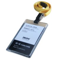 Identyfikator holder na smyczy przezroczysty – 86x54mm ŻÓŁTY / Dezhi