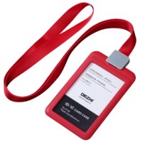 Identyfikator na smyczy – solidne etui na karty CZERWONY / Dezhi