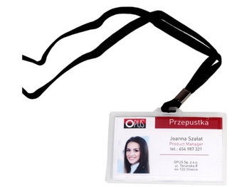 Identyfikator O.BADGE HOLDER 55x90mm czarny 50 sztuk