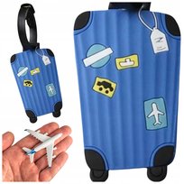 Identyfikator zawieszka na bagaż podróży walizkę do samolotu NIEBIESKI