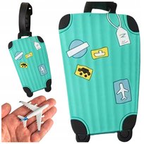 Identyfikator zawieszka na bagaż podróży walizkę do samolotu TURKUSOWY