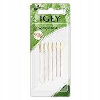 Igły do haftu i wyszywania, karnet 6 szt.