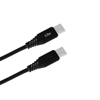iLike CTT01 Trwały TPE USB-C na USB-C (typ C) Szybki kabel do transmisji danych i ładowarki 3,1 A, 1 m, czarny - RIFF