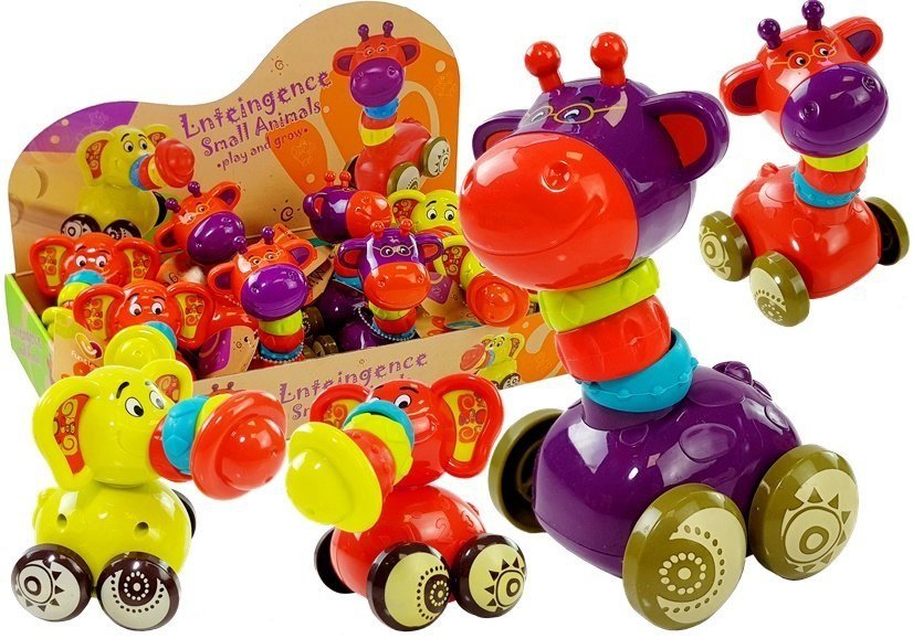 Фото - Інтерактивні іграшки LEAN Toys Import , Zwierzęta na kółkach, żyrafa i słoń 