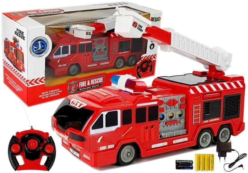Zdjęcia - Auto dla dzieci LEAN Toys Import LEANToys, pojazd zdalnie sterowany Wóz strażacki 