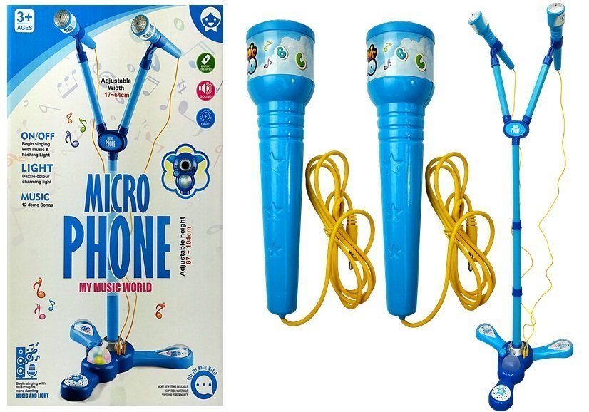 Zdjęcia - Zabawka muzyczna LEAN Toys Import LEANToys, Zestaw Karaoke, niebieski statyw 