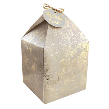 Incood, Pudełko na prezent, 11x11, 4 szt. listki, taupe - incood