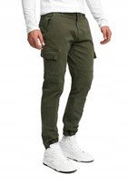 INDICODE KLASYCZNE SPODNIE CHINOS Z KIESZENIAMI CARGO KHARKI M 12FA Indicode