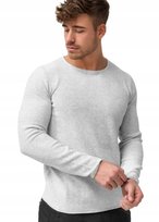INDICODE SZARY MĘSKI SWETER Z OKRĄGŁYM DEKOLTEM BAWEŁNA L 1RŁA Indicode