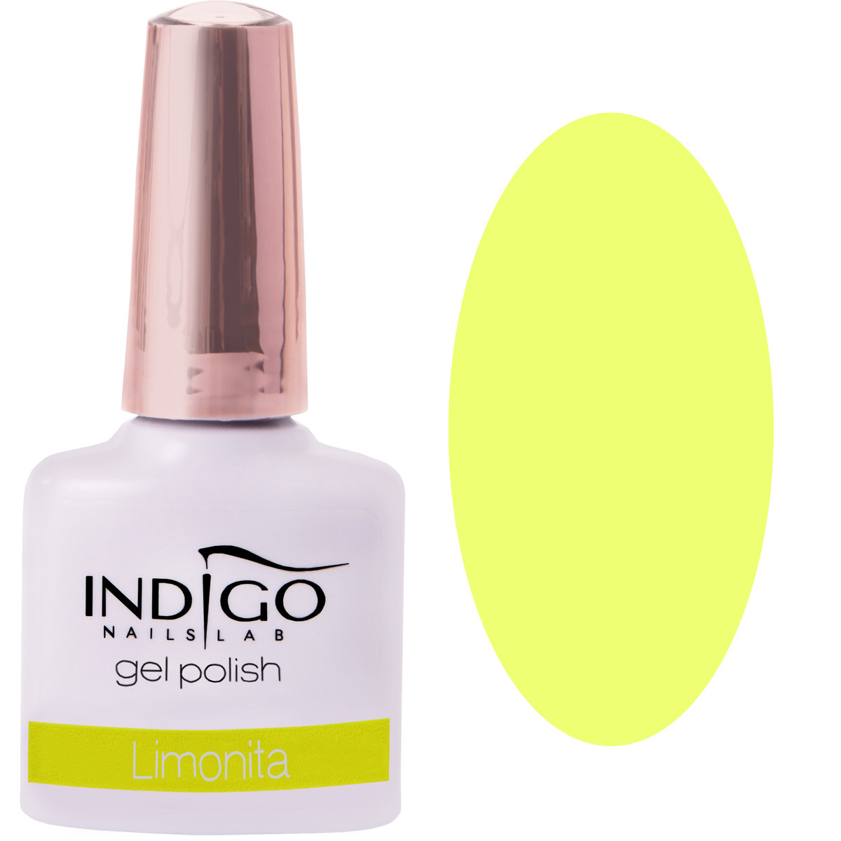 Zdjęcia - Lakier do paznokci Indigo Gel polish, Lakier hybrydowy do paznokci Limonita Żółty Neon, 7 ml 
