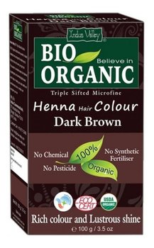 Indus Valley, Bio Organic, organiczna farba do włosów na bazie henny 11 ciemny brąz, 100 g - Indus Valley