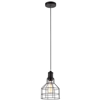 Industrialna LAMPA wisząca SYNTHIA MDM2266-1 Italux druciana OPRAWA metalowy ZWIS klatka czarna - ITALUX