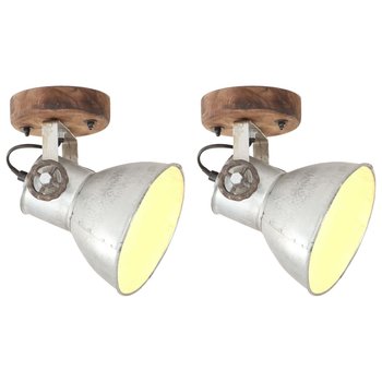 Industrialne lampy ścienne/sufitowe VIDAXL, srebrne, 20x25 cm, E27, 2 szt. - vidaXL