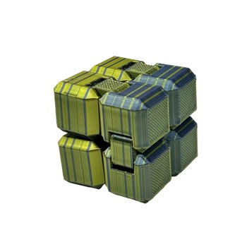 Infinity Cube Kostka Nieskończoności Antystresowa Układanka Srebrno-złota - BizuMakers3D