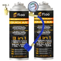 INfloo 2x Szybka Klima R134a Gaz Olej Uszczelniacz 3w1 + Przewód z manometrem InFloo