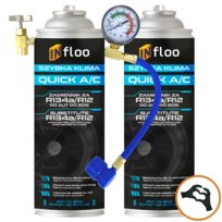 INfloo 2x Szybka Klima R134a Gaz + PRZEWÓD Z MANOMETREM + rękawiczki InFloo