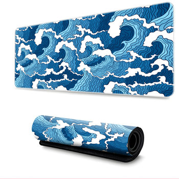 Ink painting mouse pad game mouse pad, with non-slip base precision control game mouse pad, (blue wave) - Other Ocean Interactive