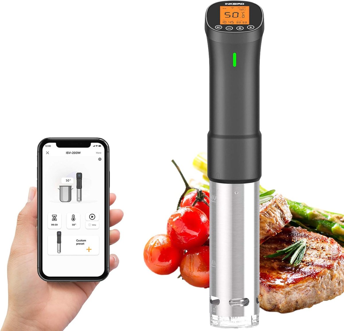 Sous Vide, Sous Vide Stick ISV-300 W WLAN Professionele keukenroner, 0