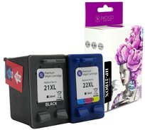 INKDIGO Tusze 21XL & 22XL zgodny zestaw do HP Deskjet 3915 3920 1468 2445 2210 BLACK + CMY 20ml/18ml