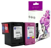 INKDIGO Tusze 300XL zgodny zestaw do HP DeskJet 1658 1660 1663 2530 2545 2680 4210 4288 Czarny + Kolor 20ml/18ml