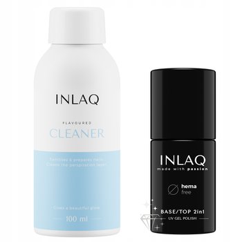 INLAQ Baza / Top Hybrydowy 2w1 6ml + Cleaner Odtłuszczacz do Paznokci 100ml - INLAQ
