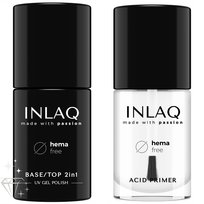 INLAQ Baza / Top Hybrydowy 2w1 6ml + Primer Kwasowy 7ml Zestaw Hybrydowy INLAQ