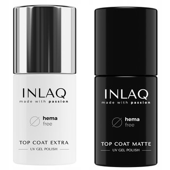 INLAQ Zestaw Topów Hybrydowych Top Nabłyszczający 6ml + Top Coat Matowy 6ml - INLAQ