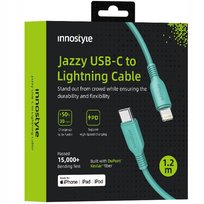 INNOSTYLE JAZZY KABEL USB-C LIGHTNING MFI SZYBKIEGO ŁADOWANIA DO IPHONE KEVLAR 1M ZIELONY