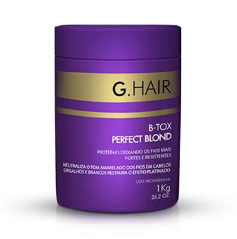 Inoar G. Hair B-Tox Perfect Blond, Maska Do Włosów Blond Z Keratyną I Kolagenem, 1000g - INOAR
