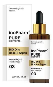 InoPharm, Pure Elements, serum do twarzy i szyi z organicznymi olejkami z dzikiej róży i wiesiołka, 30 ml - InoPharm