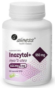 Inozytol myo/D-chiro, 650mg + B6 x 100 Vege caps - Aliness