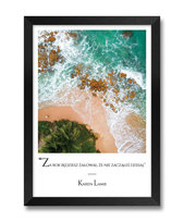 Inspirujący obraz plakat grafika ścienna motyw morza do łazienki Karen Lamb czarna rama 23,5x32 cm