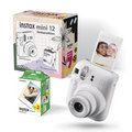 Instax-FUJIFILM, zestaw: Aparat do fotografii natychmiastowej Mini 12 Bialy + Wkłady 20 Szt  - Instax-FUJIFILM