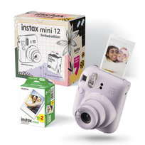 Instax-FUJIFILM, zestaw: Aparat do fotografii natychmiastowej Mini 12 Fioletowy+ Wkłady 20 Szt 