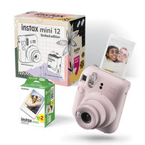 Instax-FUJIFILM, zestaw: Aparat do fotografii natychmiastowej Mini 12 Rożowy+ Wkłady 20 Szt 