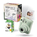 Instax-FUJIFILM, zestaw: Aparat do fotografii natychmiastowej Mini 12 Zielony+ Wkłady 20 Szt - Instax-FUJIFILM