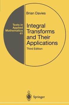 Integral Transforms and Their Applications - Davies Brian