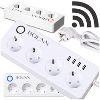 Inteligentn gniadzko BOUNN wifi smart listwa zasilająca 4 gniazda + 4xUSB timer