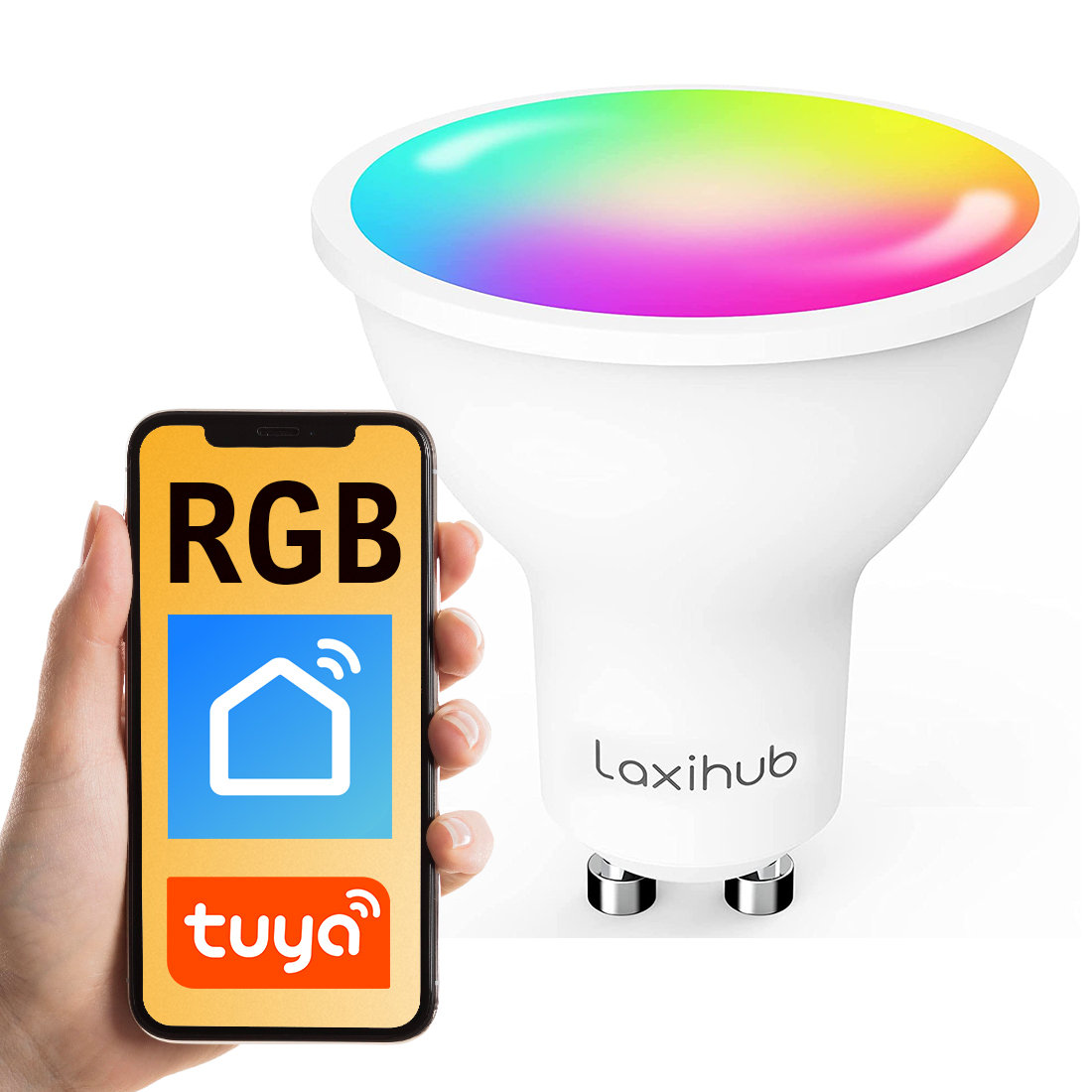 Zdjęcia - Żarówka Laxihub Inteligentna  RGB WiFi GU10 4.5W Tuya Alexa HA Smart Life 