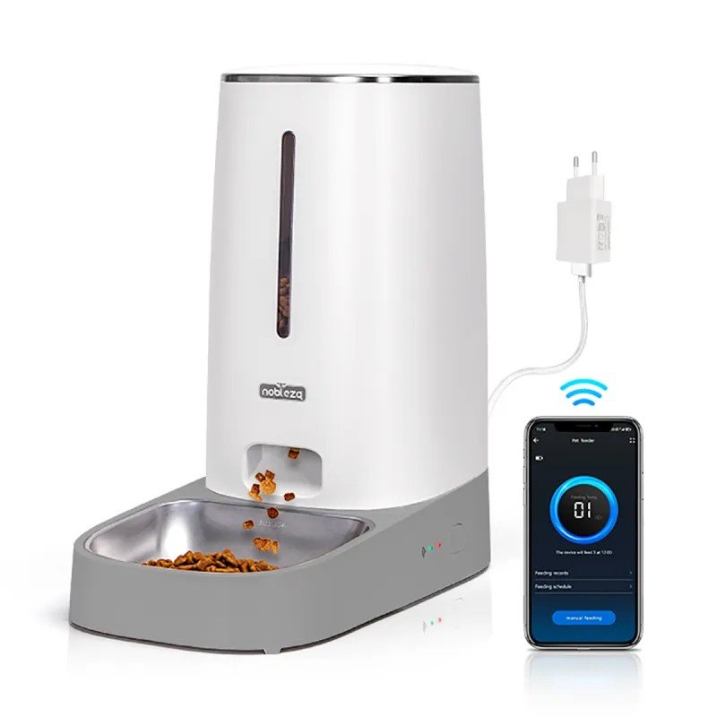 NOBLEZA Nobleza Inteligentny Dozownik Karmy Dla Zwierząt 4L Z Przywołaniem Głosowym