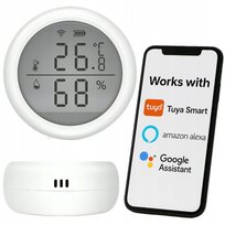 Inteligętny Czujnik Temperatury Wilgotności Zigbee Tuya Lcd Smart Life Dom