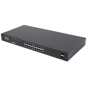 Intellinet Switch Gigabit 16x RJ45, POE+, 2x SFP, LCD, Rack 19 - Intellinet