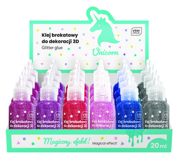 Interdruk, Klej brokatowy do dekoracji 3D 20 ml UNICORN - Interdruk