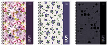 INTERDRUK KOŁOZESZYT B5 KRATKA 160 Kartek 5 Registrów mix kolorów - Interdruk